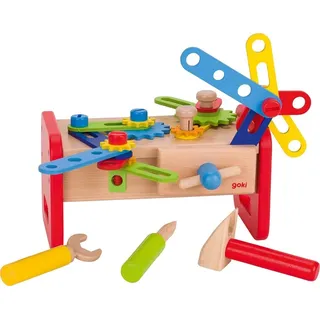 GoKi 58501 - Werkbank mit Zubehör, 36-teilig, Holz