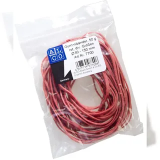 Alco Gummibänder 7700, Größe sortiert, rot 50g