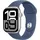 GPS 42 mm Aluminiumgehäuse silber Sportarmband denim