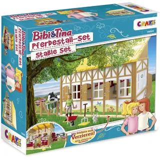 Craze Bibi und Tina Spielzeug Pferdestall Set Martinshof mit Pferden Spielfiguren und Zubehör