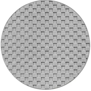 KADIMA DESIGN Flachgewebe-Teppich Schachbrett Silber, 200x200 cm Schachbrett