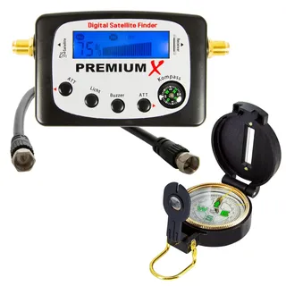 Premium X Sat-TV-Signalfinder Satellitenfinder Kompass Sat-Finder Satellitenerkennung Messgerät für Satelliten Anlage