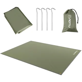 Flintronic Zeltplane Camping Bodenplane, Tarp für Hängematte, Leichte Regendichte Matte, Zeltteppich Vorzeltteppich Vorzeltboden, mit Tragetasche, für Camping Wanderpicknick (Armeegrün, 2.2x1.5m)