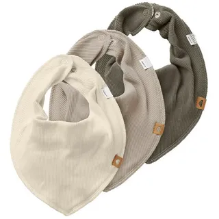NAME IT Dreieckstuch NBNYVETTI 3P SCARF BIB NOOS, (Packung, 3-St), mit Druckknopf zum Verschließen beige