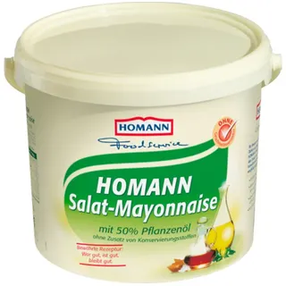 Homann Saucen, Homann Salat Mayonnaise mit 50 Prozent Pflanzenöl im Eimer 5000g