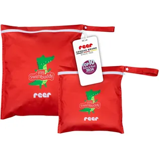 Reer 2er Pack Wetbag myswimbuddy zum Verstauen von feuchten Bade-Artikeln | Rot
