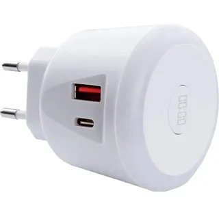 Ecosavers USB Timer Charger USB Ladegerät 20 W 1x USB-A, 1x USB-C® Weiß Innenbereich