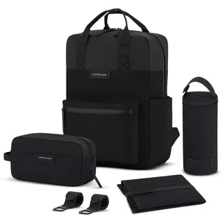 KAPTEN & SON Bergen Pro Diaper Wickelrucksack Schwarz