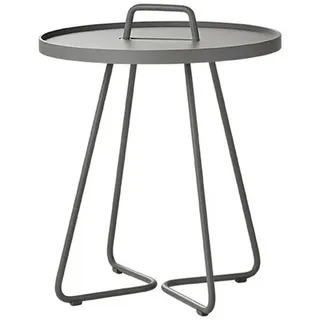 Beistelltische On-the-move Cane-line hellgrau, Designer Christina Strand, Niels Hvass, 37x46.5x37 cm
