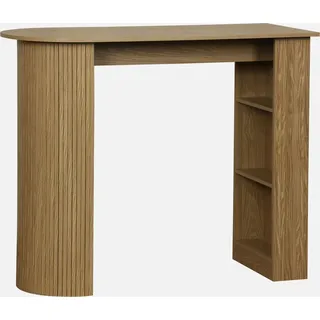 sweeek - Bar-Tisch, hoher Küchentisch aus Holzdekor mit Stauraum, - Natur - Beige