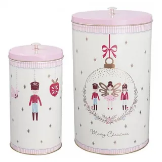 GREENGATE Runde Dosen Cindarella 2er Set, Ø 14/10, Höhe 23,5/18,5 cm
