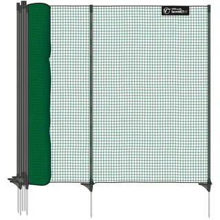 VOSS.farming classic 25m, Begrenzungszaun, Schutznetz, 90cm, 15 Pfähle, 1 Spitze, grün, ohne Strom