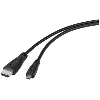 TRU Components HDMI-Kabel Raspberry Pi [1x HDMI-Stecker - 1x HDMI-Stecker D Micro] 1.80m Schwarz