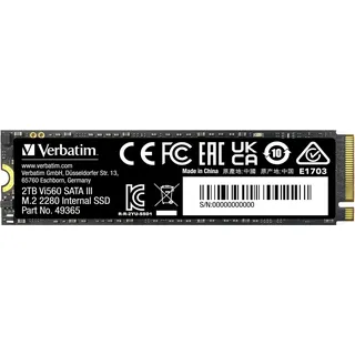 Verbatim Vi560 S3 SSD 2TB, M.2 2280 / B-M-Key / SATA 6Gb/s (49365)