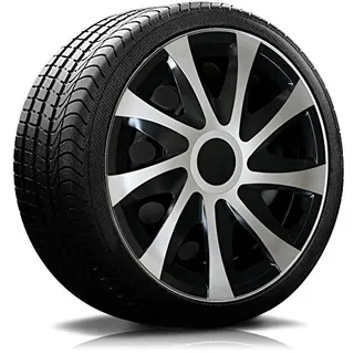 16 Zoll RKK04 Multi-Color Line (Schwarz-Silber) Radkappen/Radzierblenden 4 Stück