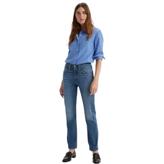 Levi's 501 Damen Jeans mit geradem Bein in Mittelblau-W31 / L30