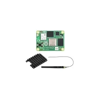 Waveshare CM4 Computing Module Core Board, with Heatsink & Antenna, Upgraded Quad Core 64bit CPU, 1GB LPDDR4 SDRAM, 32GB eMMC Flash Memory, 2.4GHz/5GHz Dual Band WiFi, BT5.0 BLE, Dual HDMI 4K Output