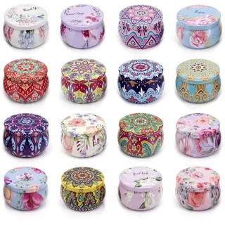 Gearific 16 Stück Kerzengläser zur Herstellung von Kerzen, 4 oz Kerzengläser, leere Metalldosen mit Deckel für Partygeschenke, Hochzeiten und Geschenke