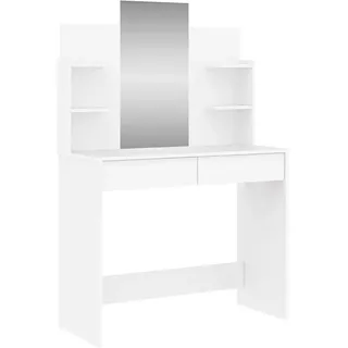 vidaXL Schminktisch mit Spiegel Weiß 96x39x142 cm