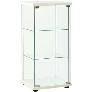 vidaXL Vitrine Hartglas Weiß