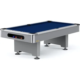 Automaten Hoffmann Billardtisch Club Pro III Dekor Grau, Simonis 860, Tournament-Blue, 7 ft (Spielfeld 198x99 cm)