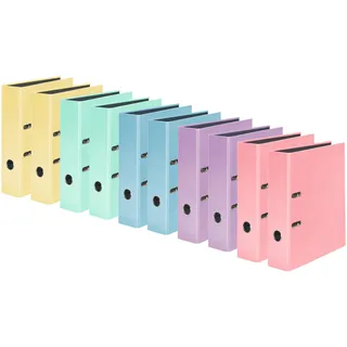 Ordner PastellColor A4 80 mm farbig sortiert Ringordner Aktenordner Briefordner Büroordner Plastikordner Motivordner
