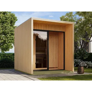 ​Karibu Saunahaus Nero 1 73mm 288x220cm Gartensauna naturbelassen​