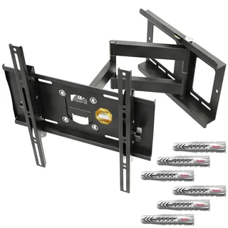 Ricoo TV Wandhalterung Fernseher Halterung Schwenkarm mit Fischer-Dübel für 40-65 Zoll Bildschirm Flach OLED Fernsehhalterung für Wand R23-F Schwenkbar Neigbar Fernseh-Arm bis 95-Kg & VESA 400x400