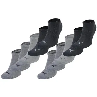 Puma Sneakersocken 10 Paar Grau/Schwarz 35-38