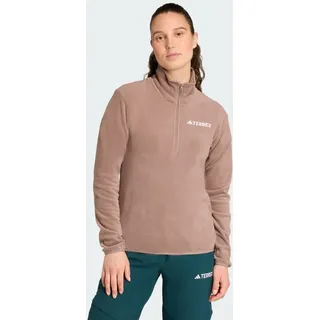 adidas Multi Essentials Fleece Mit Halbem Reißverschluss - Trace Brown - XS