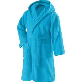 Erwin Müller Kinder-Bademantel mit Kapuze in türkis | Gr.: 158/164