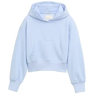 Tom Tailor Mädchen Cropped Hoodie Sweatshirt, blau, Uni, Gr. 128
