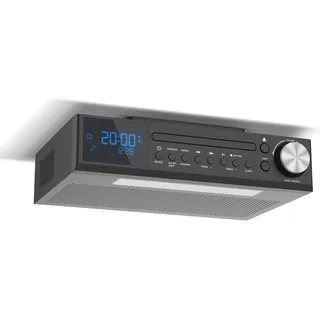 MONODEAL Bluetooth CD Player mit Radio, Küchenradio Unterbau mit 30 Presets, Unterbauradio Küche mit Weckfunktion, Timer, Fernbedienung, UKW/FM Küchenradio mit CD Player