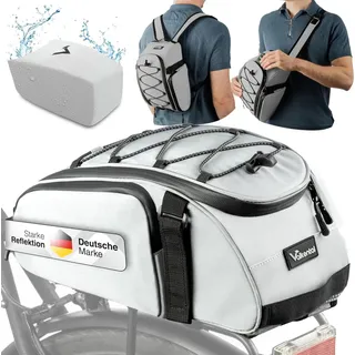 Valkental Gepäckträgertasche Trunk Bag reflective mit Rucksackfunktion