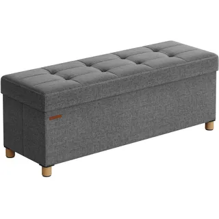 Songmics Sitzbank Truhenbank Grau 38 x 110 x 40 cm