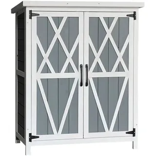 Home Deluxe Gartenschrank YANA M Wetterfest  Grau
