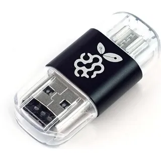 BerryBase 2in1 microSD Cardreader mit USB-A und USB-C Stecker, schwarz