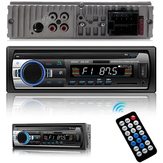 Souvik Autoradio Bluetooth 5.0, Car Radio mit Freisprecheinrichtung, mit USB/AUX/TF/EQ/MP3-Player, mit Uhr/Fernbedienung, LED-Bildschirm, Schnellladung, 5 Soundeffekte, Kompatibel mit iOS/Android