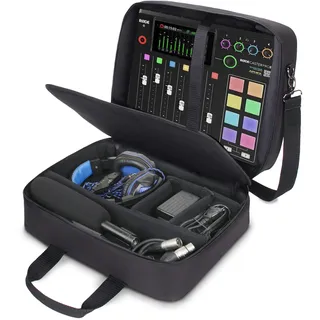USA Gear Audio-Mixer-Tasche – Podcast-Mixer-Reisetasche mit Kratzfester Innenseite und Anpassbarer Aufbewahrung – Kompatibel mit RODECaster Pro, RODECaster Pro II und Mehr Geräten (Schwarz)