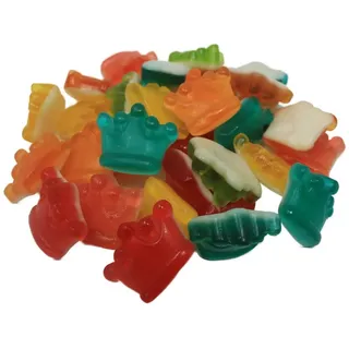 Mega Paradies GmbH Fruchtgummi Krone mit Fruchtgeschmack und Schaumzuckerboden 300g