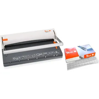 Peach Draht Bindemaschine - bindet 60 A4 Seiten - inkl. 100 Drahtbinderücken - 6 Blatt Stanzkapazität - PB300-15P1