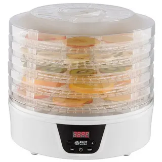 First Austria TZS First Austria Dörrautomat | Dörrgerät für Obst, Kräuter, Pilze & Fleisch | digital mit Timer & Temperaturregler 35-70°C | 5 Etagen, Einlageböden BPA frei, Dörrapparat mit Zeitschaltuhr