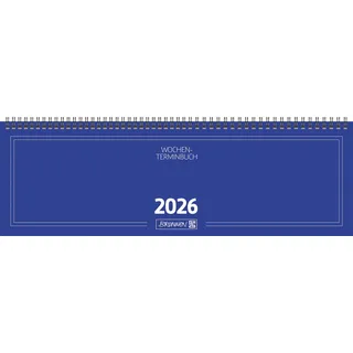 Brunnen Querterminbuch Mod. 775 2026 | 420×137 mm, Karton, blau