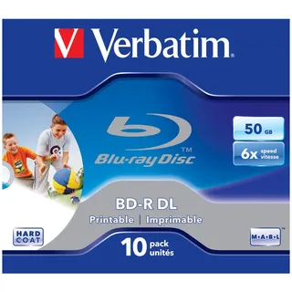 Verbatim 43736 Blu-ray BD-R DL 50GB 6x - mit Tintenstrahldrucker bedruckbare Oberfläch