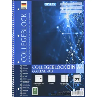 Stylex Collegeblock A4 Spirablock Kollegblock liniert