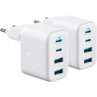 Anker Zolo 50W USB C Ladegerät(Doppelpack), 4-Port Netzteil mit 2 USB-C und 2 USB-A, Kompaktes Schnellladegerät Für iPhone 17 Pro Max/16/15/14/13-Serie, iPad, Pixel, Galaxy, MacBook (ohne Kabel)