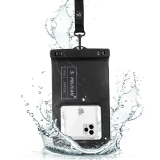 Pelican Marine, IP68 wasserdichte Handy-Tasche (Größe XL), schwimmende, wasserdicht, Strand-Kreuzfahrtschiff, Reiseutensilien, funktioniert mit Allen Handys, abnehmbares Umhängeband, Schwarz