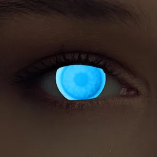 DESIGNLENSES, Leuchtende blaue Halloween The Purge Kostüm UV Licht Kontaktlinsen, 1 Paar (2 Stück),bei Tageslicht unsichtbar, Schwarzlicht Farblinsen ohne Stärke (Glowing invisible Blue)