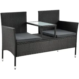 Juskys Monaco 133 x 63 x 84 cm schwarz inkl. Tisch