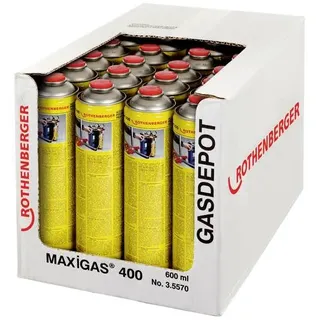 Rothenberger Maxigas 400-Gaskartusche, 600Ml, Gewinde-Anschluss